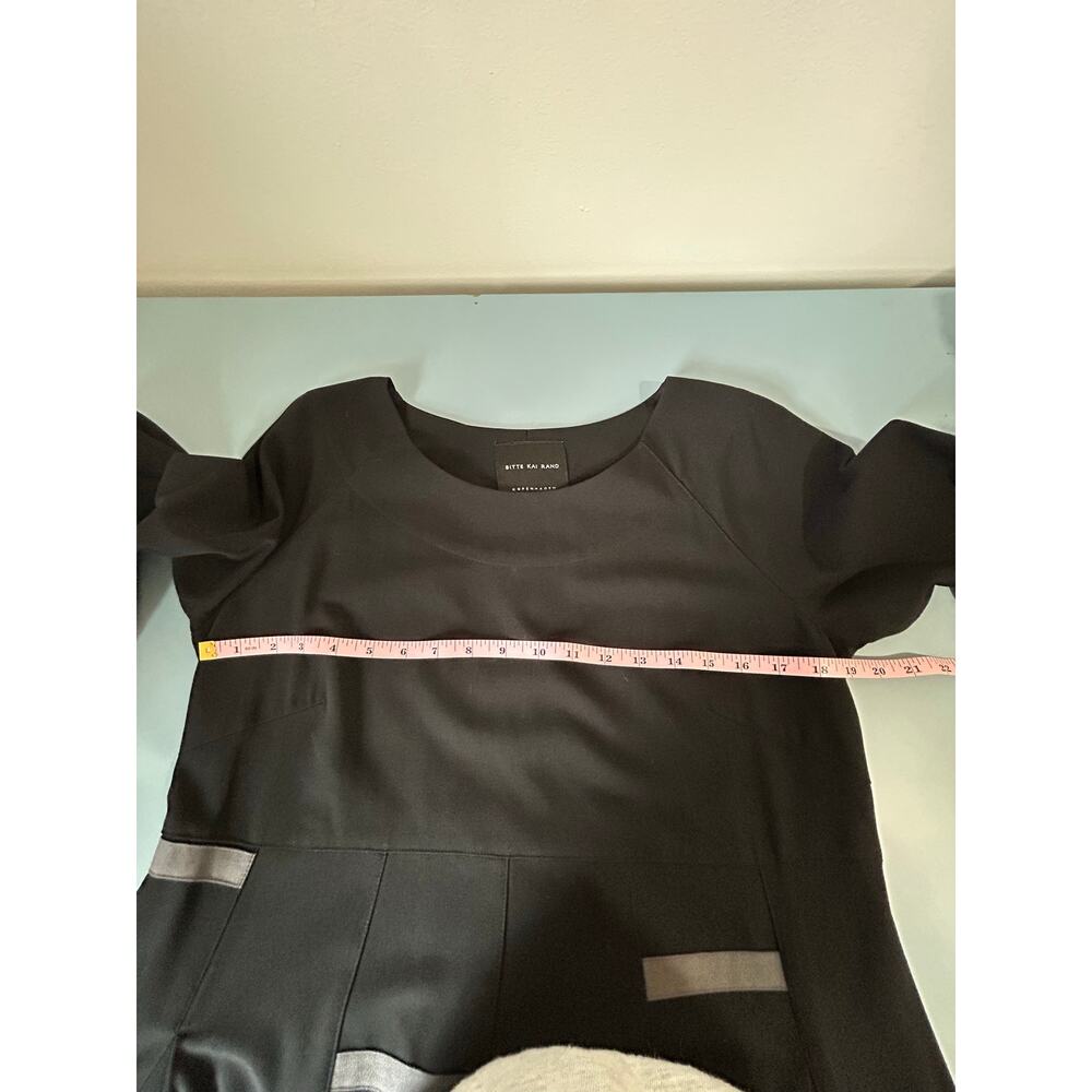 Bitte Kai Rand black dress womens XL modern chic pockets 3/4 sleeve - Picture 7 of 8